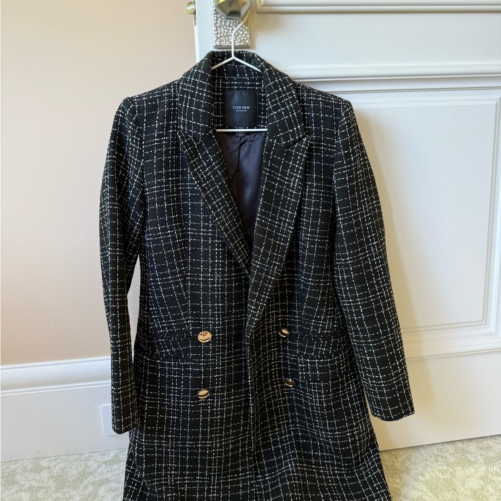 Ever New Black and White Blazer Structured Suit Jacket